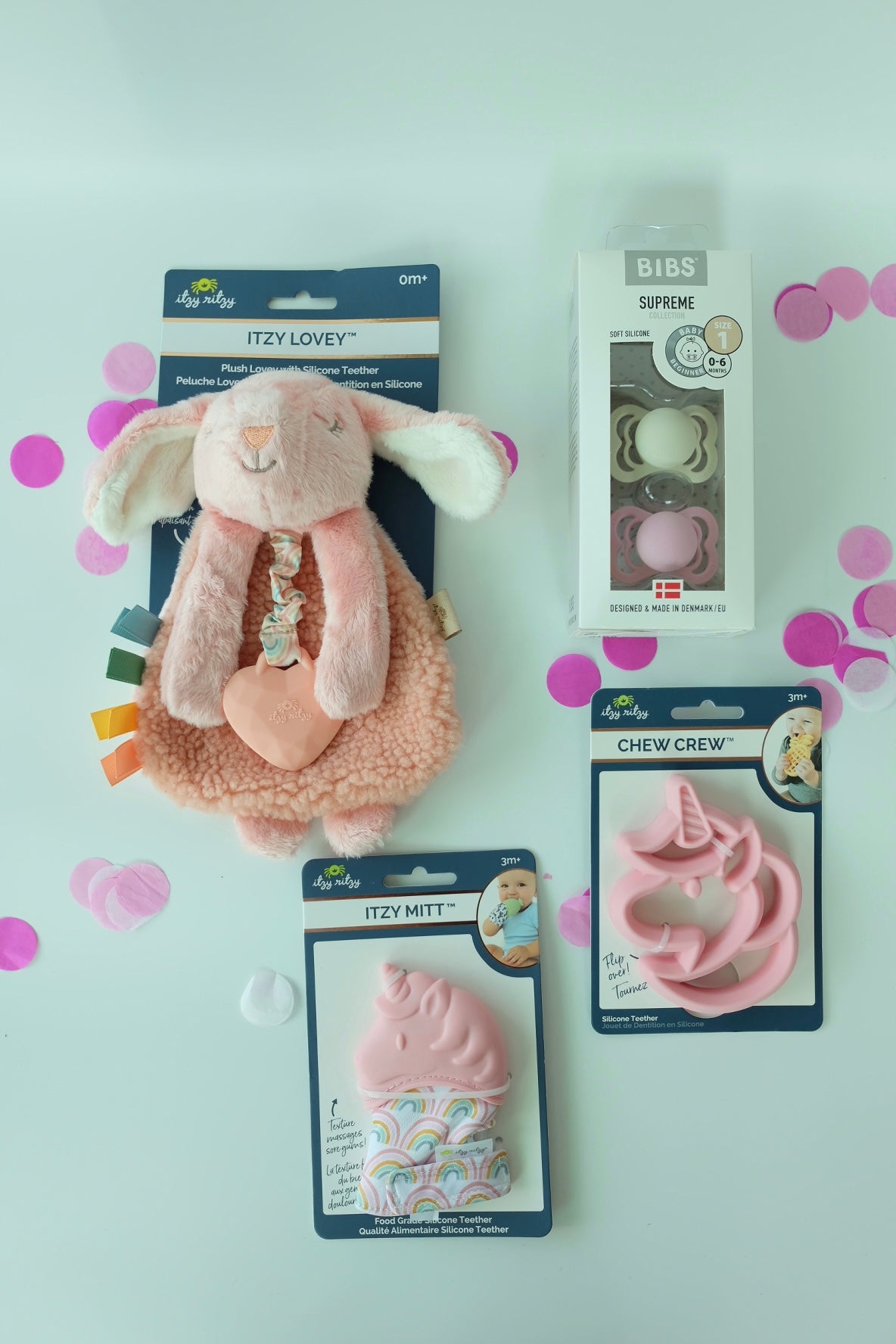 New Born Baby Gift Set 初生寶寶禮籃 (Picnic Knit Baby Girl Basket)