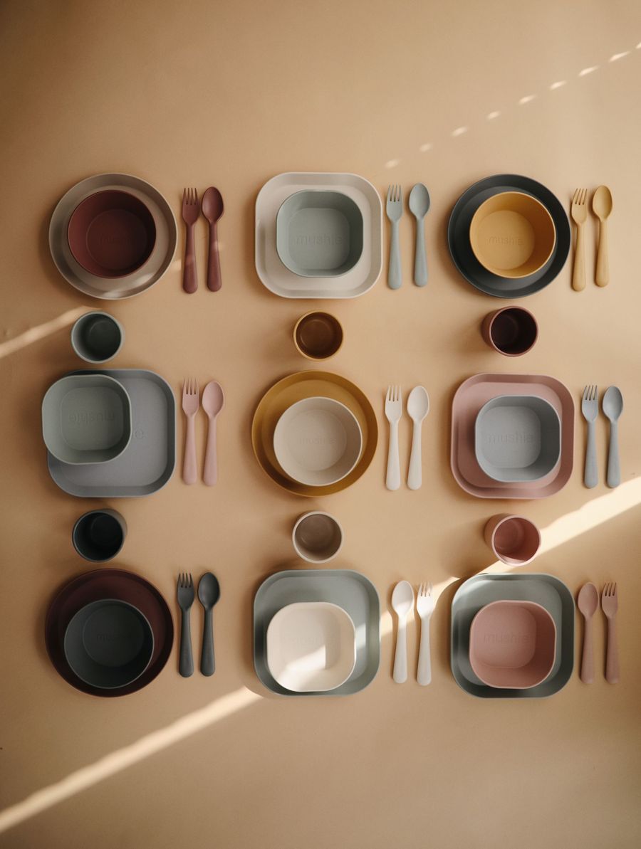 Mushie Round Plate Set of 2 圓型餐盤2個 (Vanilla)