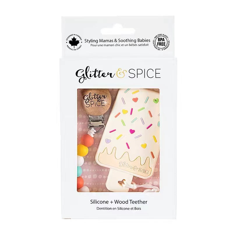 Glitter & Spice Silicone Teether 矽膠牙膠 (Rectangle Ice Cream)