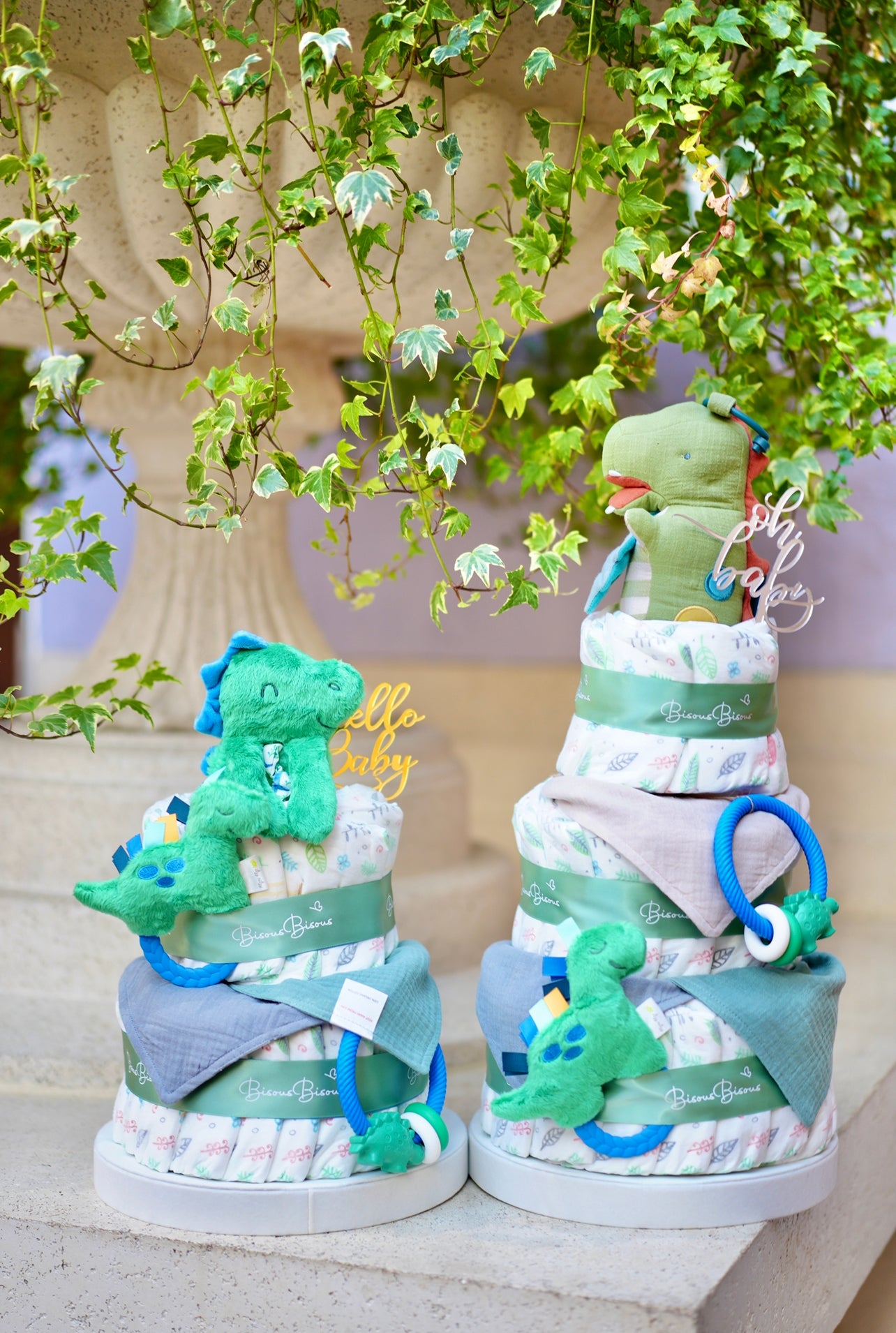 Diaper Cake 二層尿片蛋糕 (Green Dino)