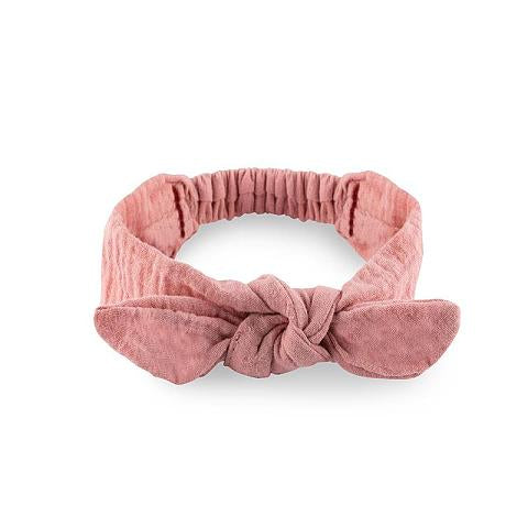 Organic Muslin Headband 有機棉蝴蝶結頭帶 (Dusty Pink)