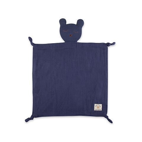 Organic Muslin Bear Comforter 有機棉小熊安撫巾 (Deep Space)