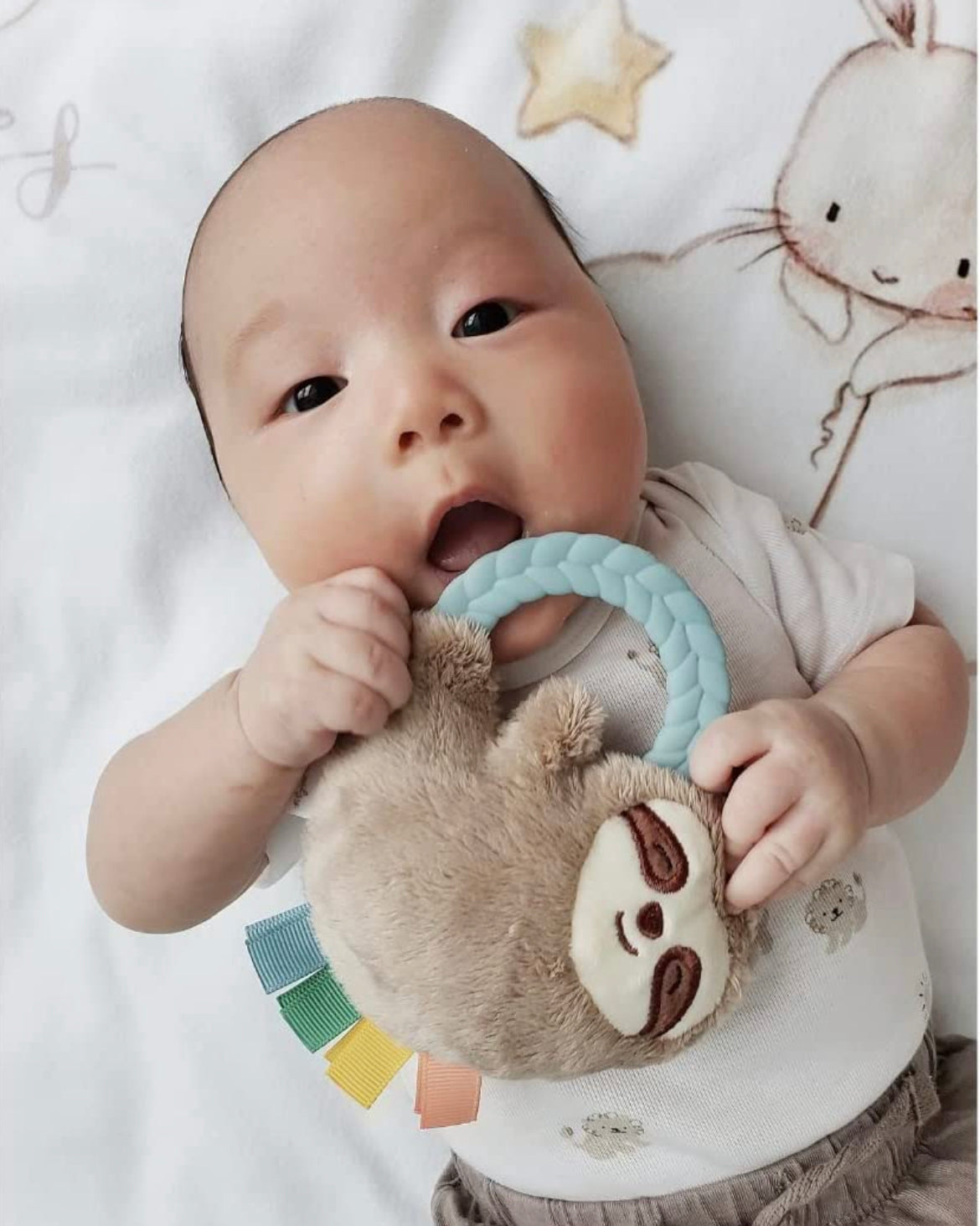 Itzy Ritzy RATTLE PAL™ PLUSH RATTLE WITH TEETHER 矽膠牙膠 (Sloth)