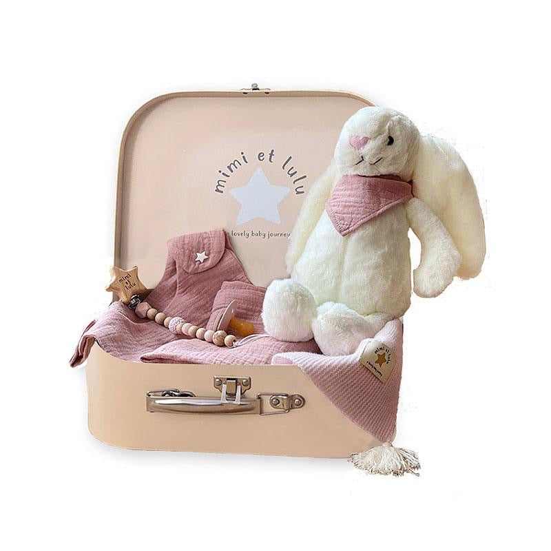Mimi et lulu Personalization with Embroidery 寶寶個性化行李箱禮盒 (Dusty Pink)