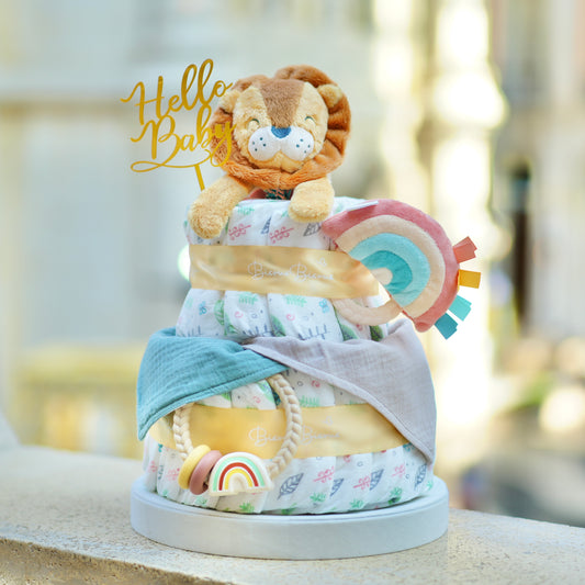 Diaper Cake 二層尿片蛋糕 (Lion)