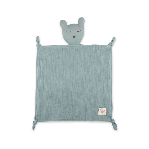 Organic Muslin Bear Comforter 有機棉小熊安撫巾 (Island Sea)