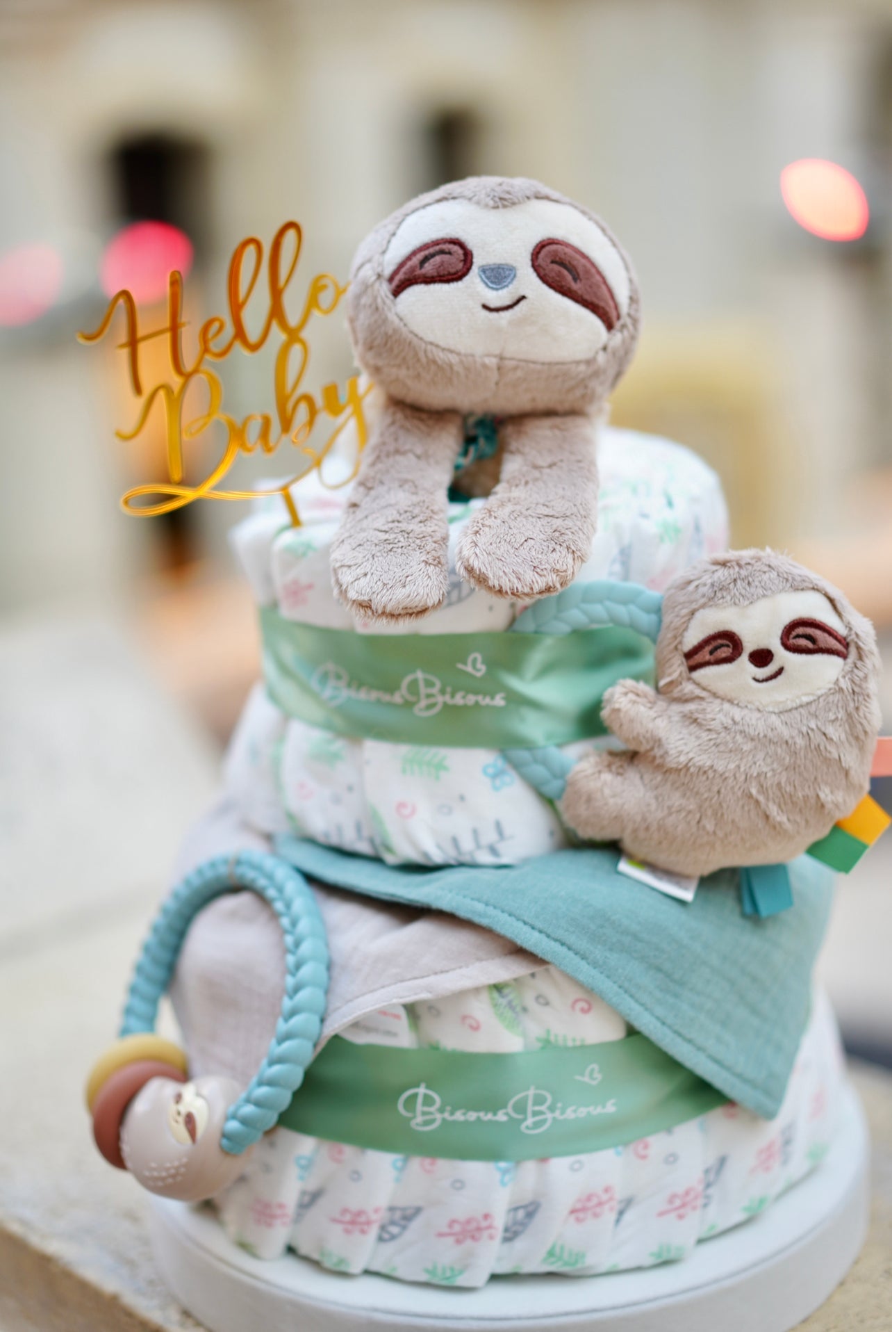 Diaper Cake 二層尿片蛋糕 (Sloth)