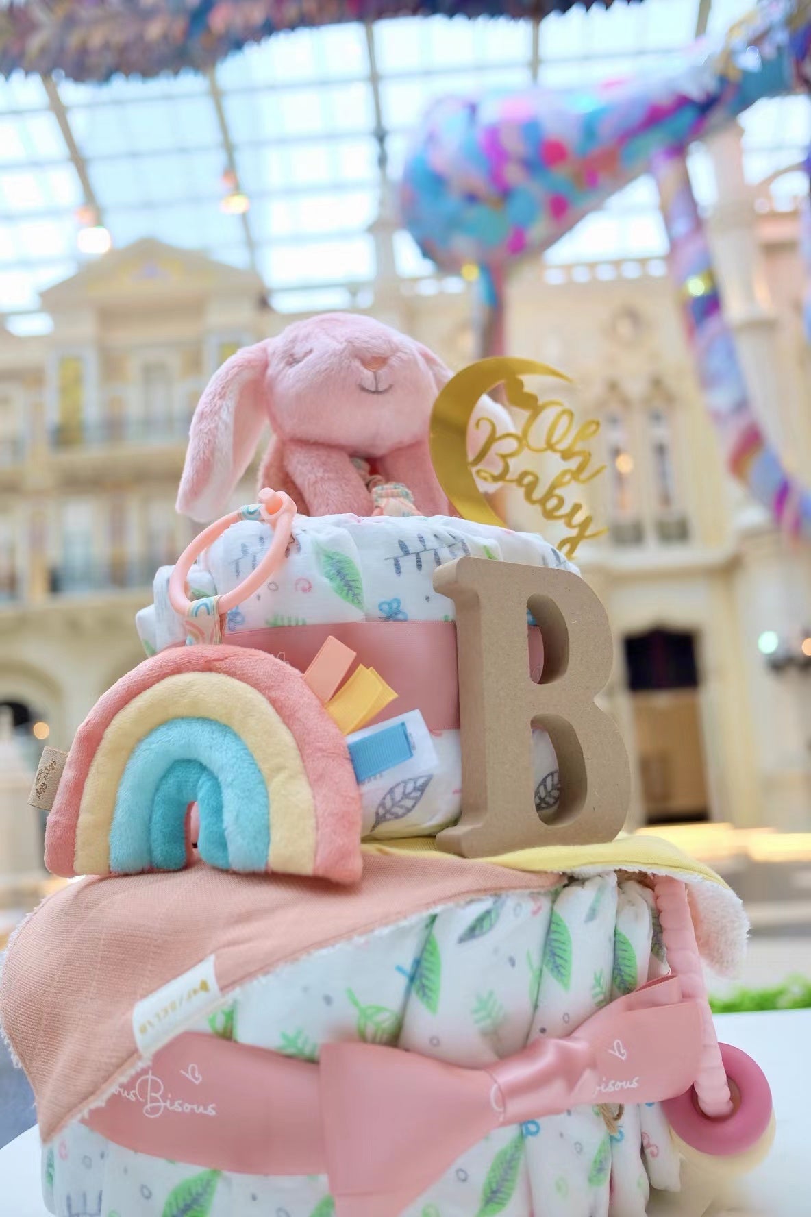 Diaper Cake 二層尿片蛋糕 (Pink Bunny)