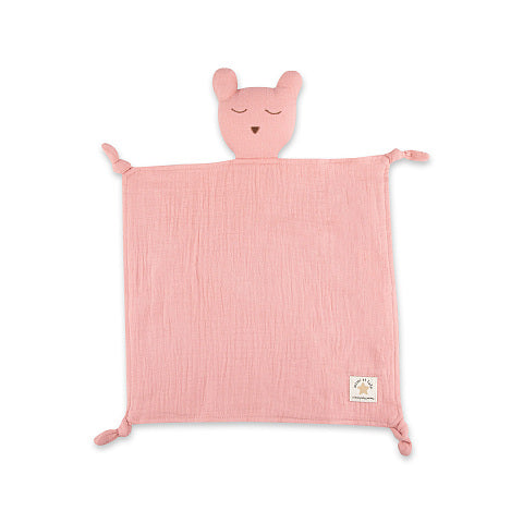 Organic Muslin Bear Comforter 有機棉小熊安撫巾 (Dusty Pink)
