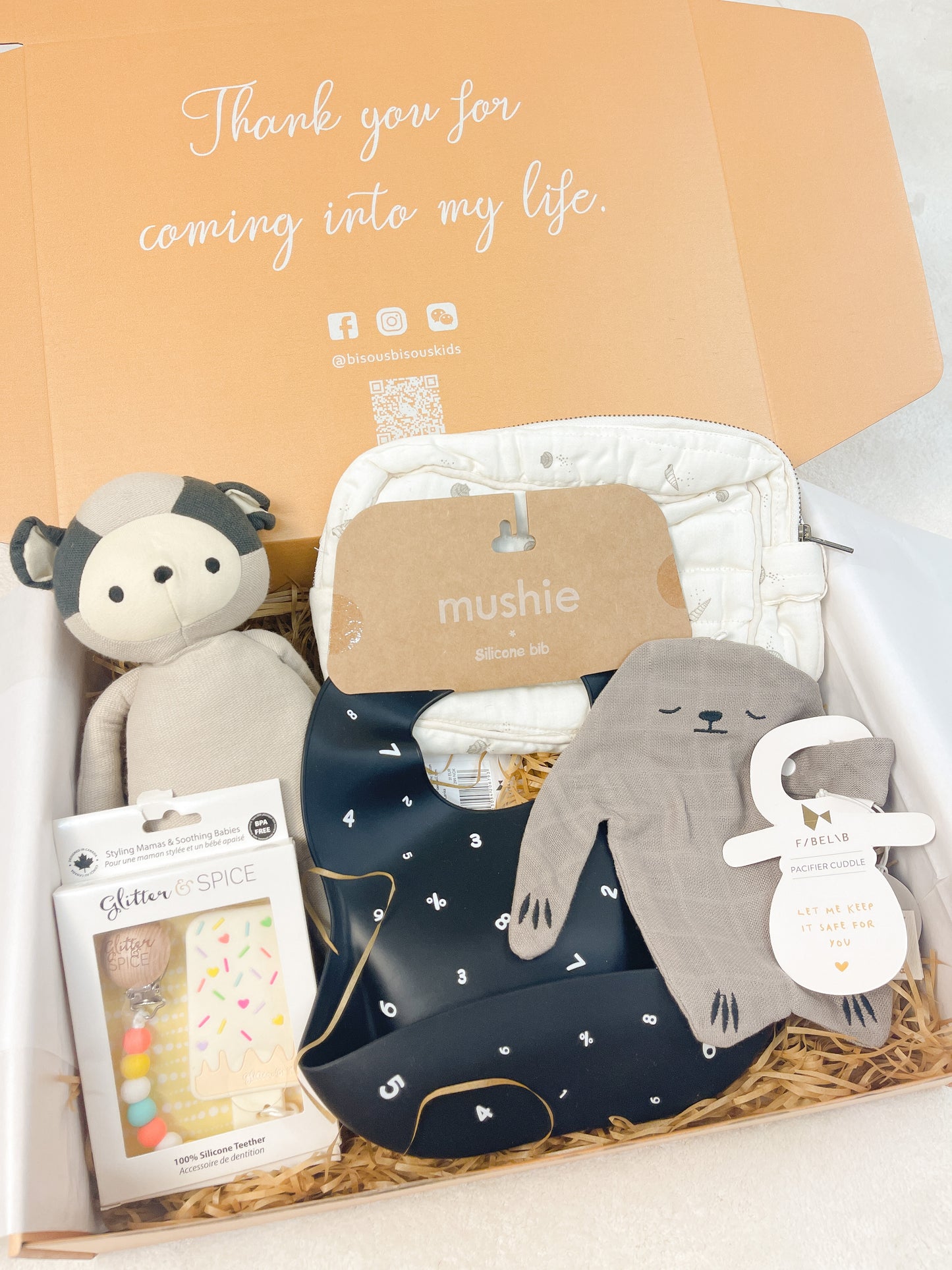 New Born Baby Gift Set 初生寶寶禮籃 (Grey)