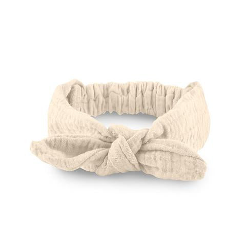 Organic Muslin Headband 有機棉蝴蝶結頭帶 (Ivory)