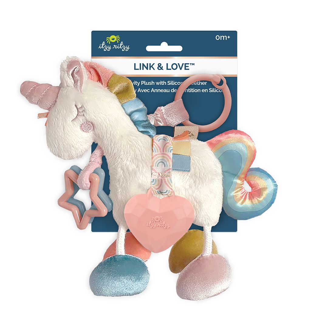Itzy Ritzy Link & Love Activity Plush & Silicone Teether Toy 毛絨牙膠公仔 (Unicorn)