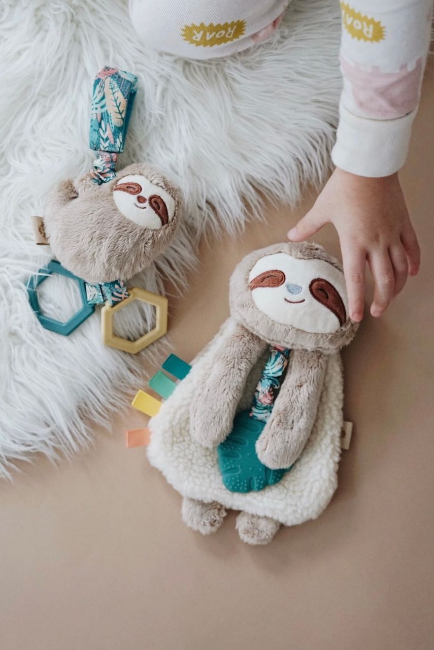 Itzy Ritzy Lovely Plush With SIlicone Teether Toy 咬咬安撫巾 (Sloth)
